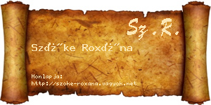 Szőke Roxána névjegykártya